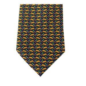 Cape Cod Neckwear neck tie 100% Silk Dolphins Yellow Blue Green #2075